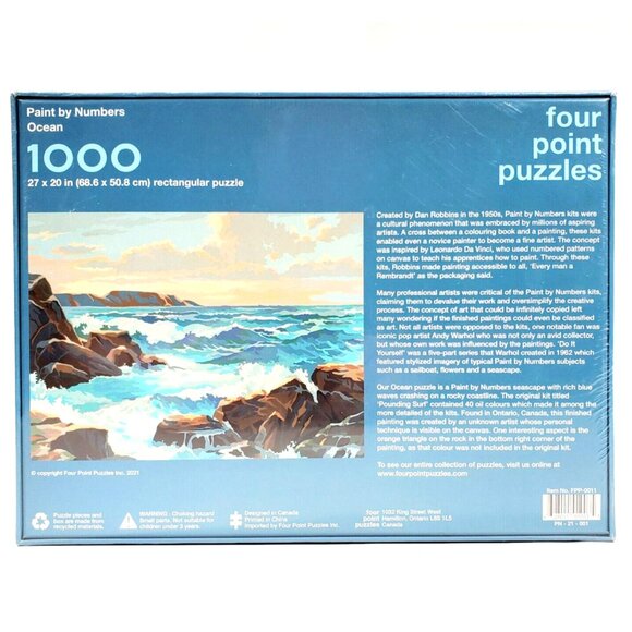 Four Points Puzzles 1000 pc Paint by Number Ocean Seascape Art Jigsaw 27x 20 - Picture 2 of 6